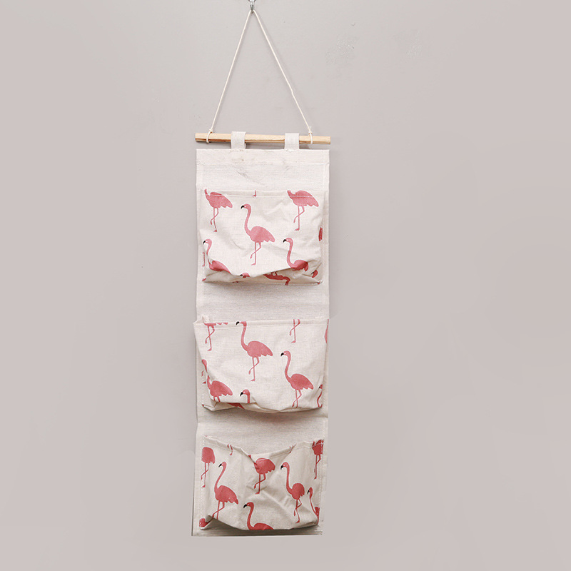 Настенный органайзер с 3 карманами, хлопок-лён