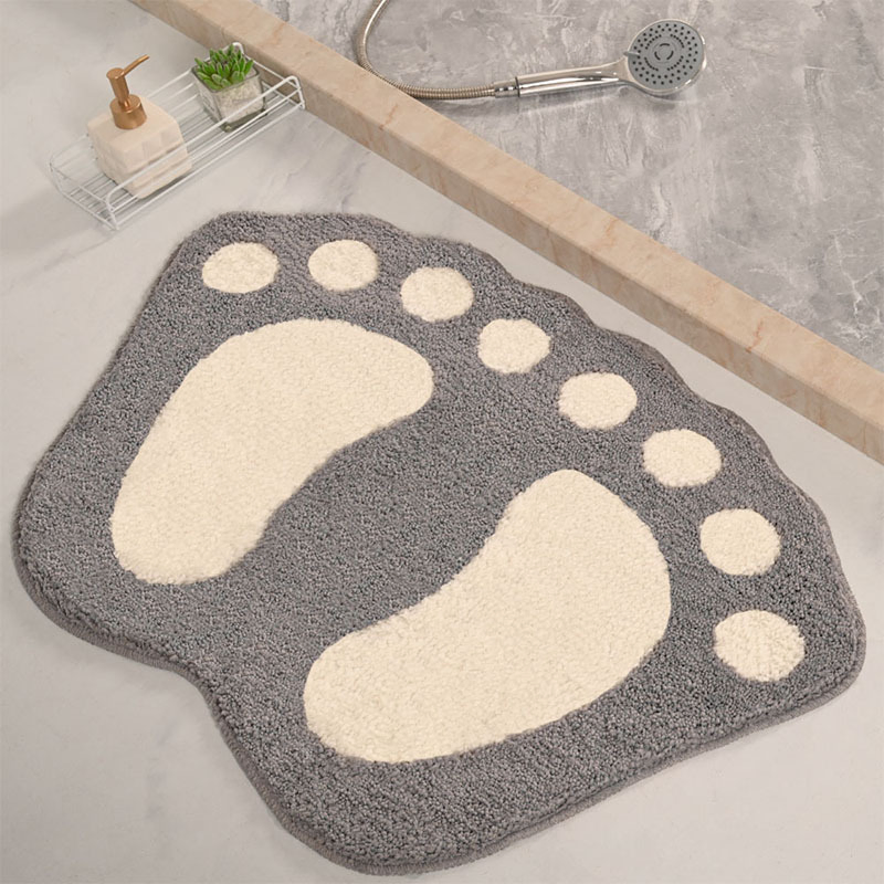New Flocking Absorbent Foot Bath Household Absorbent Non-Slip Cartoon Foot Mat