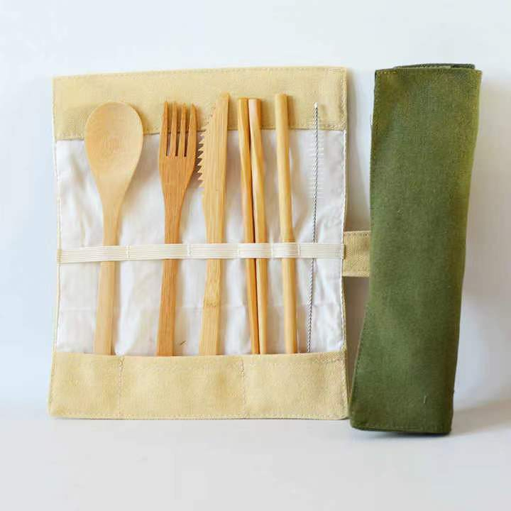 Eco-Friendly Bamboo Utensil Travel Set Camping Portable Cutlery Sets
