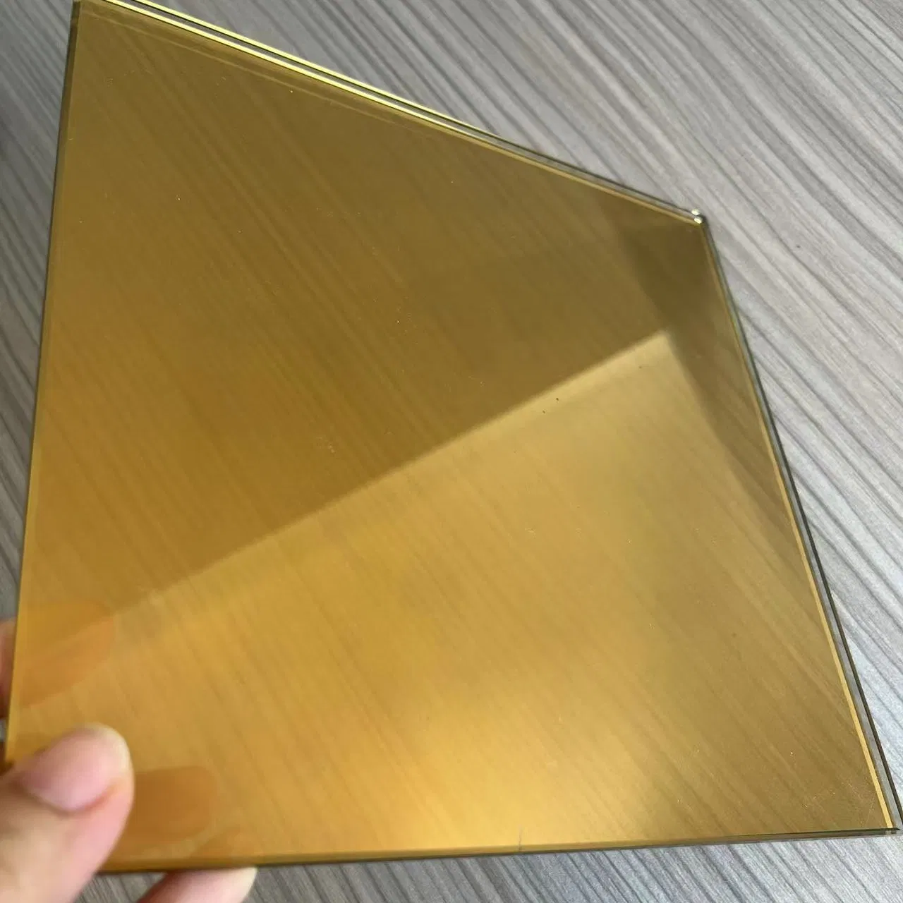 Industrial Exterior Building 6mm Golden Yellow Reflective Glass for Outdoor/Bathroom/Curtain Wall Dark Brown Decoration
