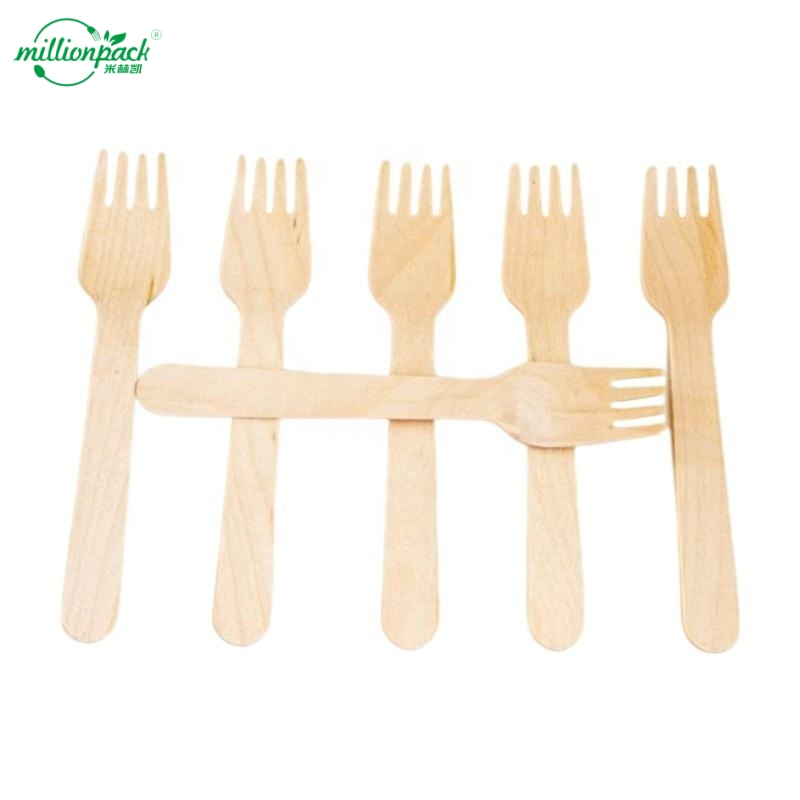 Premium Birch Wooden Forks for Picnics Camping and Outdoor Dining Events