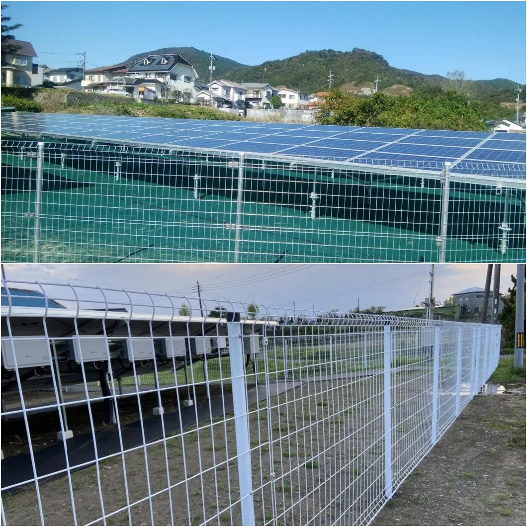 Japanese Type White / Brown Powder Coated Galvanized Welded Fence for Solar Farm Protection