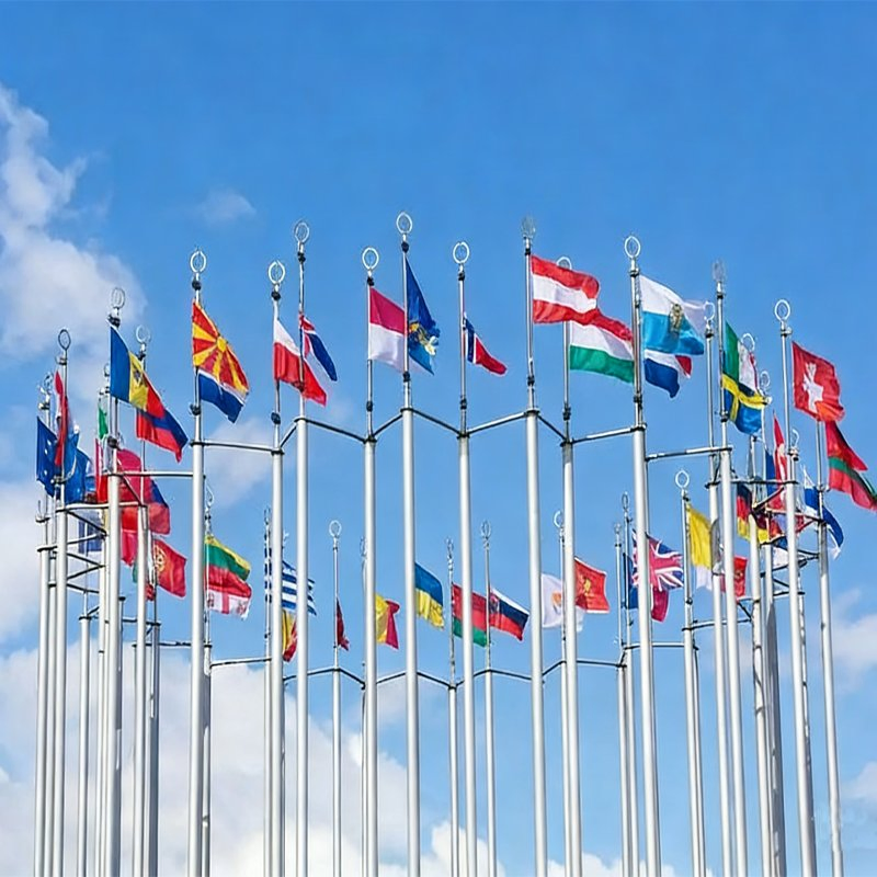 30m Flag Pole Automatic Flag Raising and Lowering Pole 304 Stainless Steel Custom Flagpole