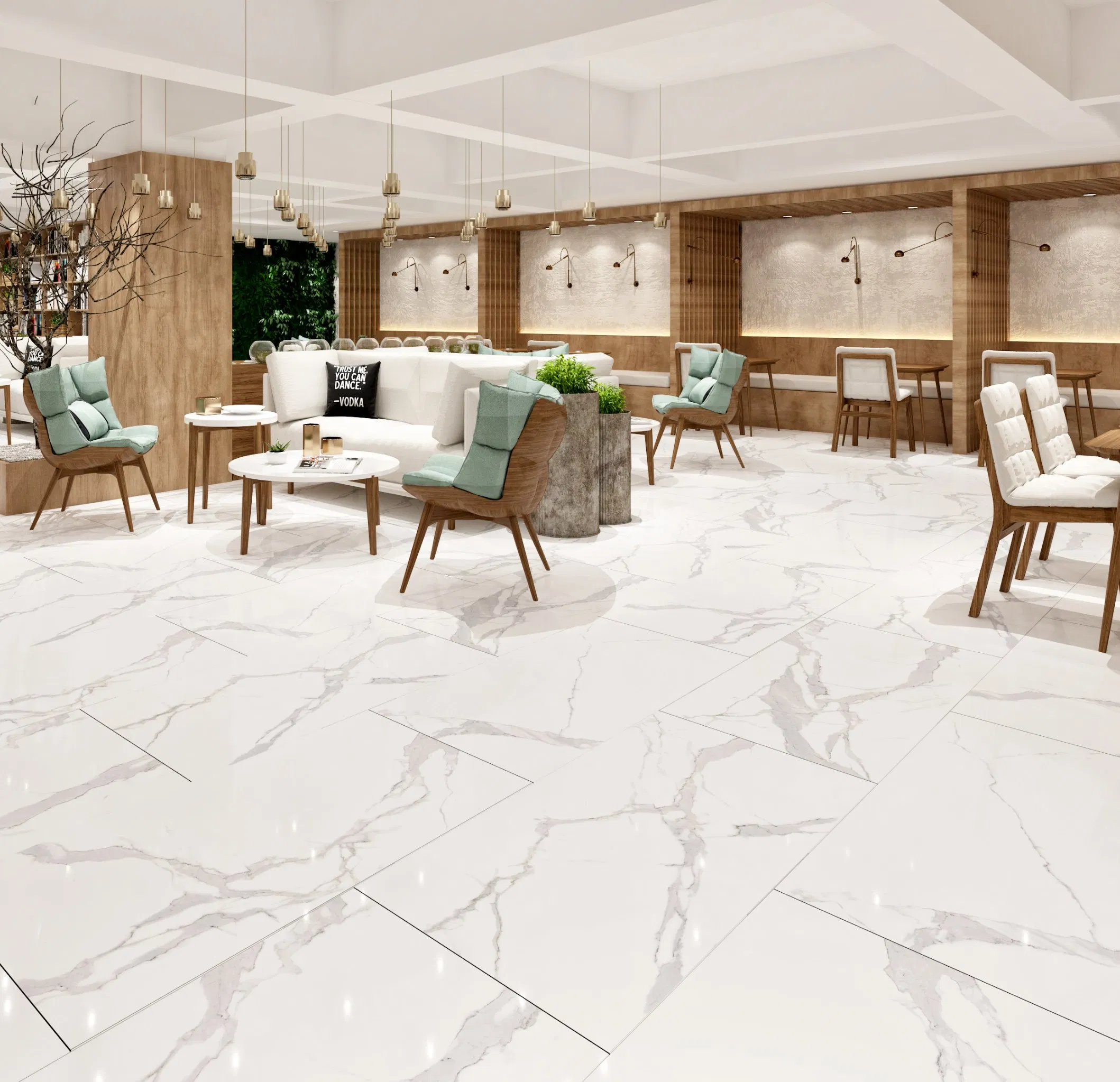 Foshan Marble Look Polished Porcelain Tiles Porcelanato 60X60cm Piso Ceramica