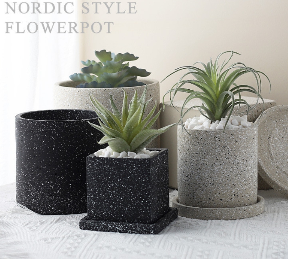 Горшок цветочный вулканический камень