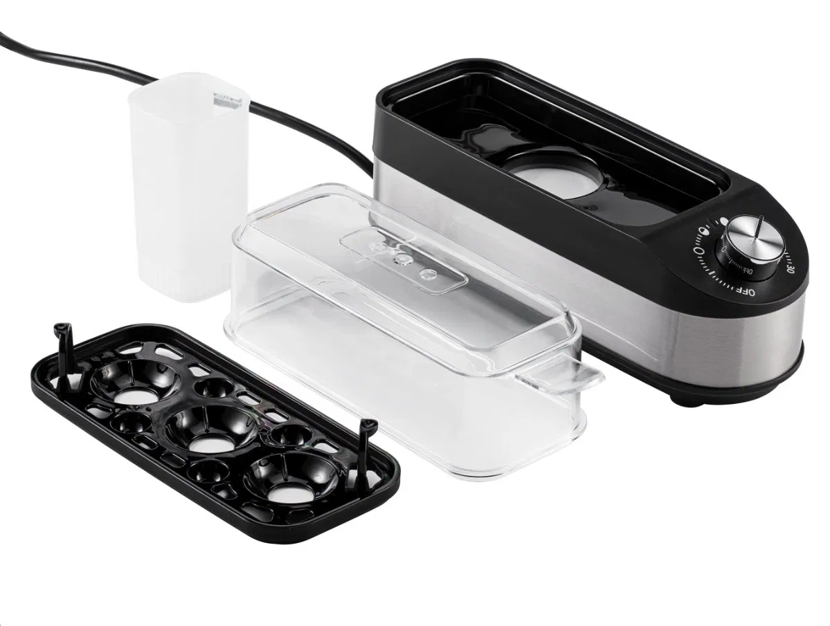 Electric Egg Cooker with Transparent Lid for Household with Timer. Anti-Dry.