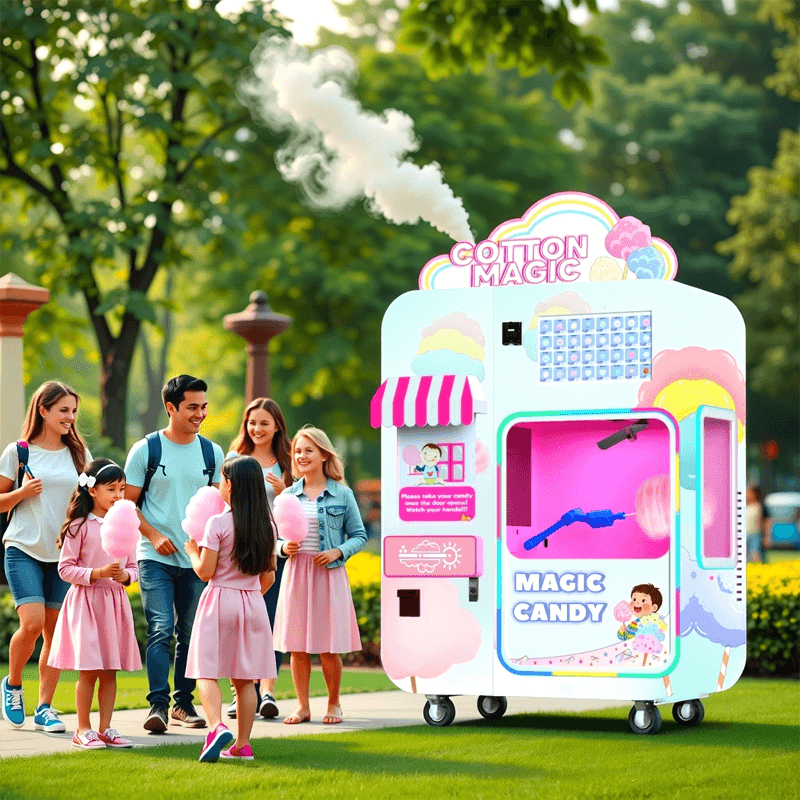 Commercial Fully Automatic Smart Cotton Candy Vending Machine Professional Candy Floss Machine Manufacturer