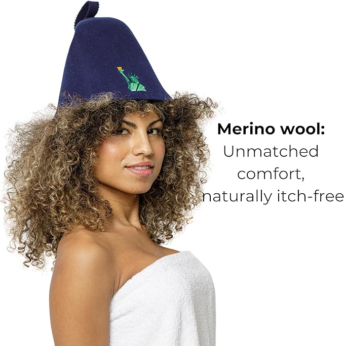 Sauna Hat, Handmade Wool Cap for Sauna to Protect Hair, Stay in Sauna Longer, Enhance Sauna Benefits, Regulate Temperature. Gift for Sauna Users, Sauna Accessor