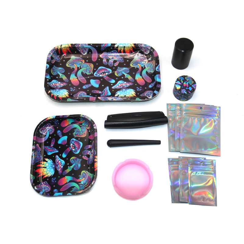 13 Pieces Rolling Tray Set Magic Mushroom Cigarette Smoking Set