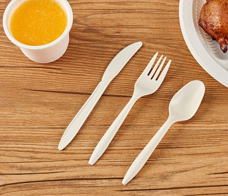 Eco-Friendly Dinnerware Cornstarch Eco Cutlery Set Biodegradable Knife Fork Spoon