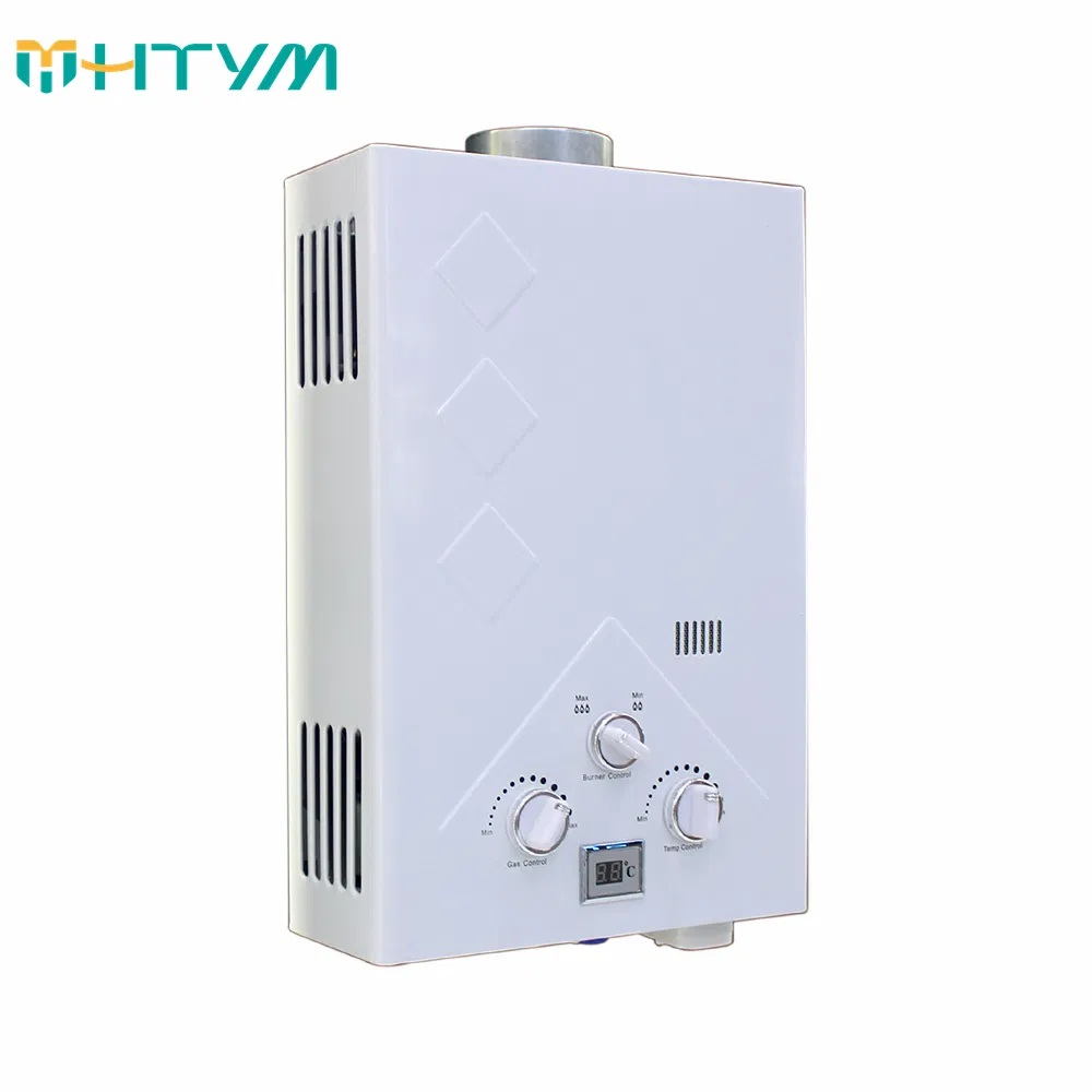 Household Copper Tank Flue Type Gas Water Heater with 3-Knob Control for 6-12L Home Use