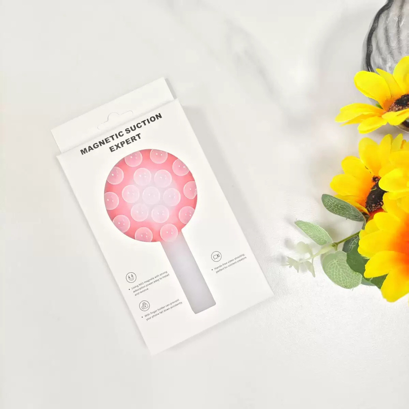 Multi Functional Cute Girl Female Phone Grip Portable Holder Magnetic Design Phone Wall Mounted Suction Cup