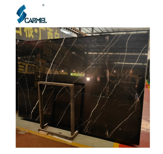 Natural Polished Black Marquina Marble Slab