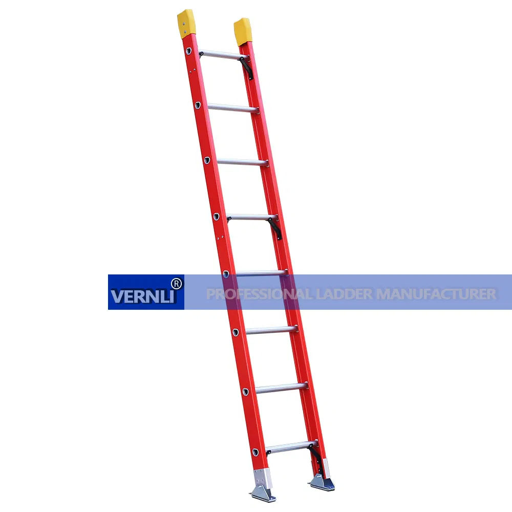 Best Seller for The U. S Markets Heavy Duty 2.4m-6m Fiberglass D-Rung Straight Ladder.