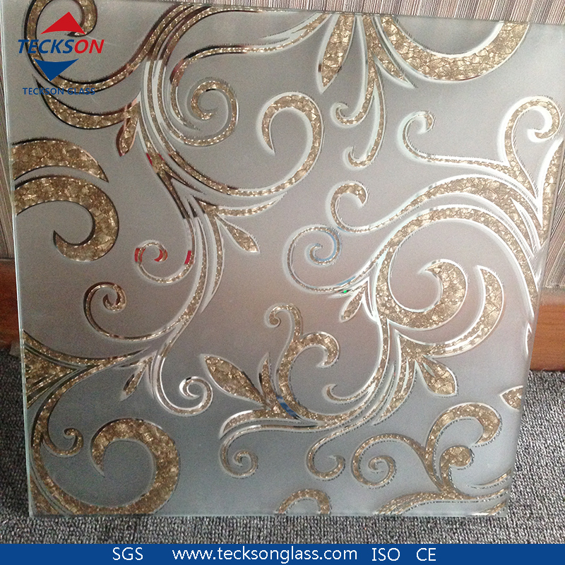 3.5mm Decorative Titanium Ice Flower Frosted Design Art Pattern Glass