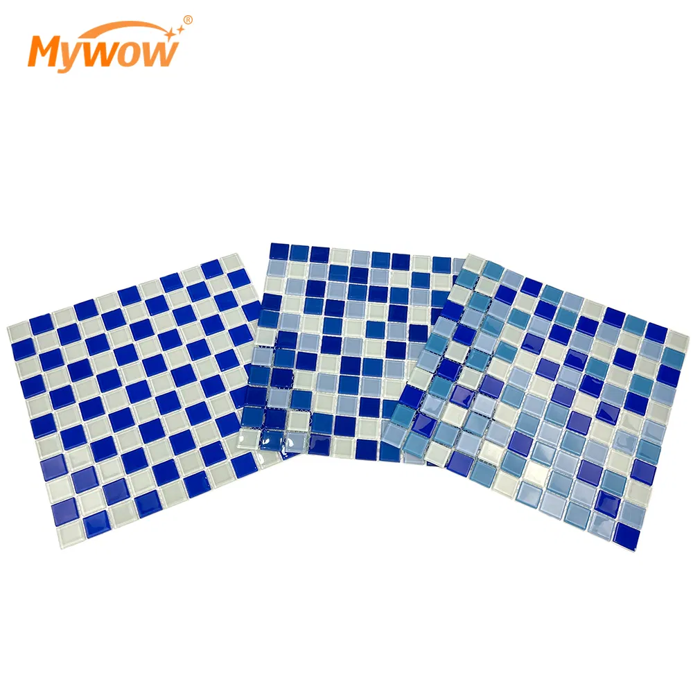 Голубая стеклянная мозаика для бассейна