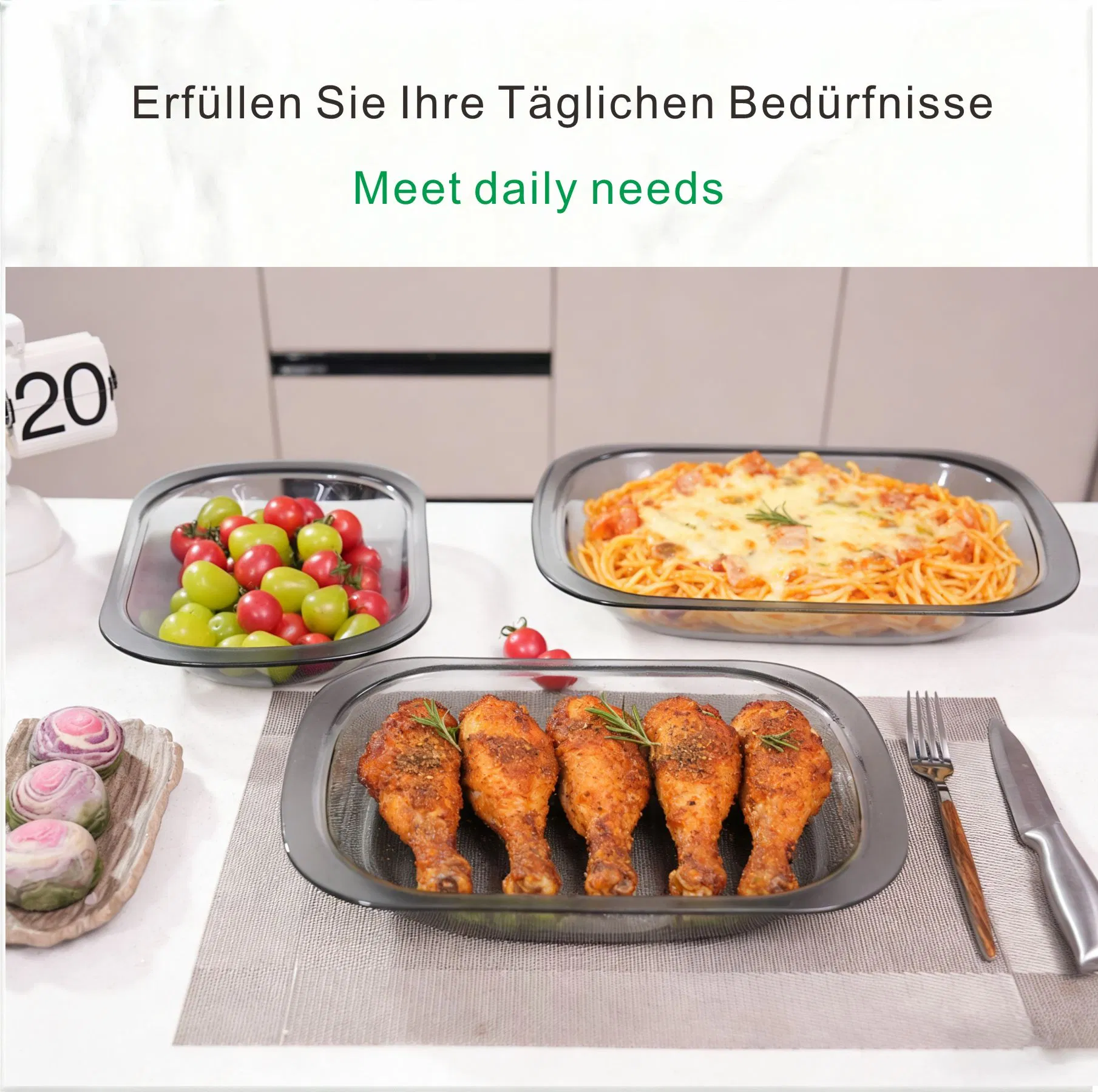 Универсальная стеклянная форма для запекания и сервировки