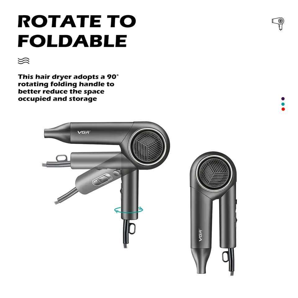 1600-2000W Powerful Foldable Electric Professional Travel Hair Dryer