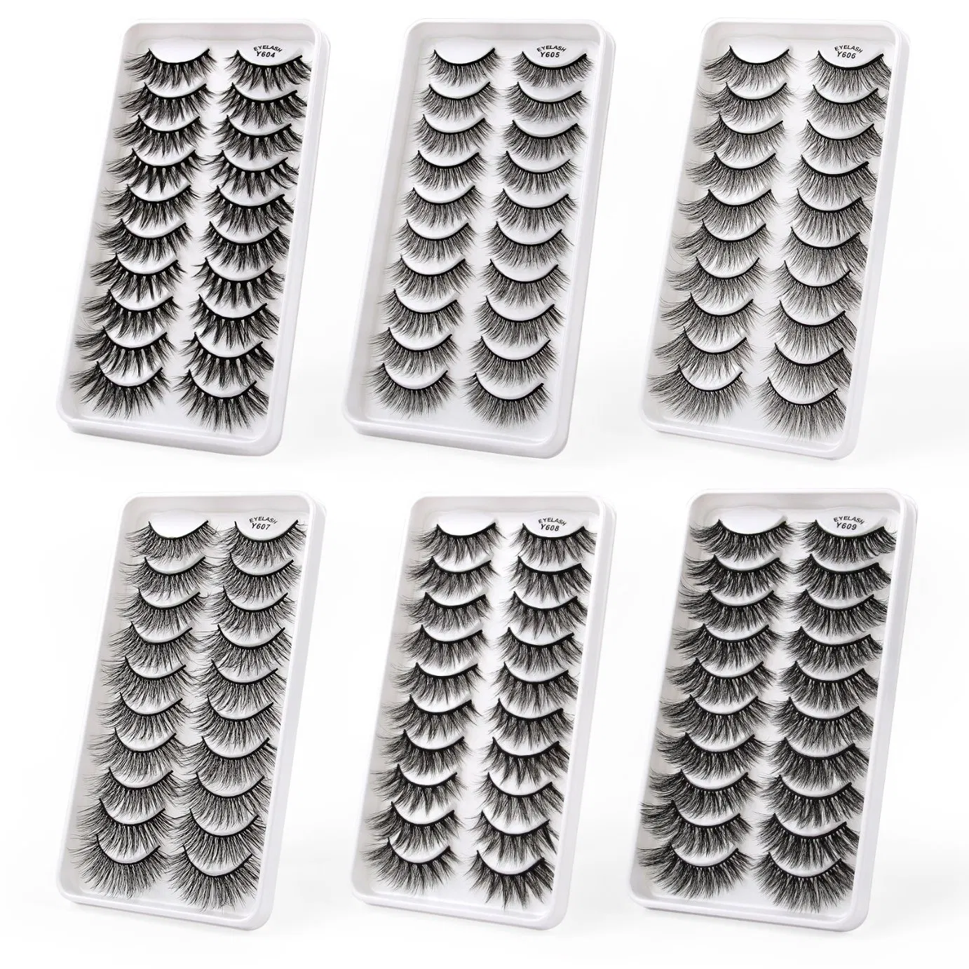 New Arrival 10 Pairs 3D Cat Eye False Eyelashes Natural Thick Fluffy Wholesale Eyelashes
