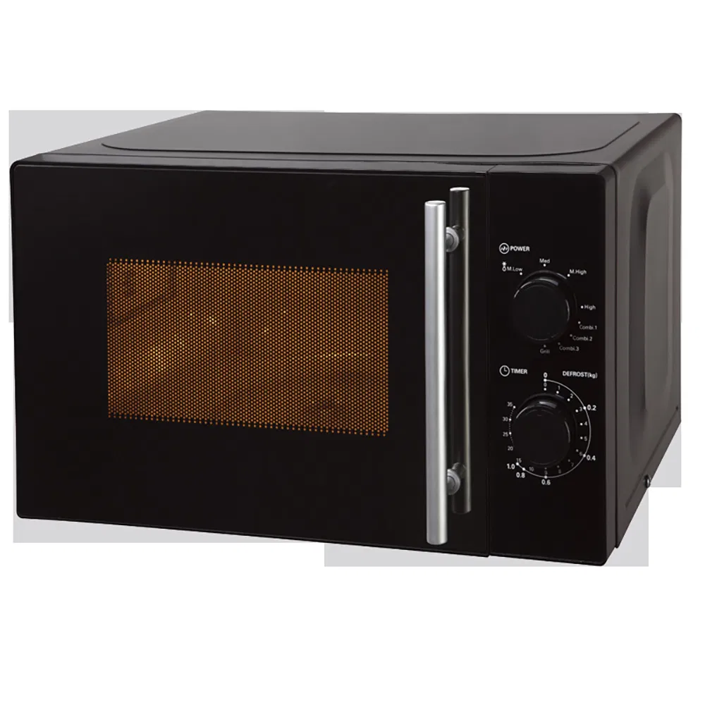 Digital Microwave Oven with Turntable Push-Button Door, Child Safety Lock, 800W, Stainless Steel Microcomputer Type