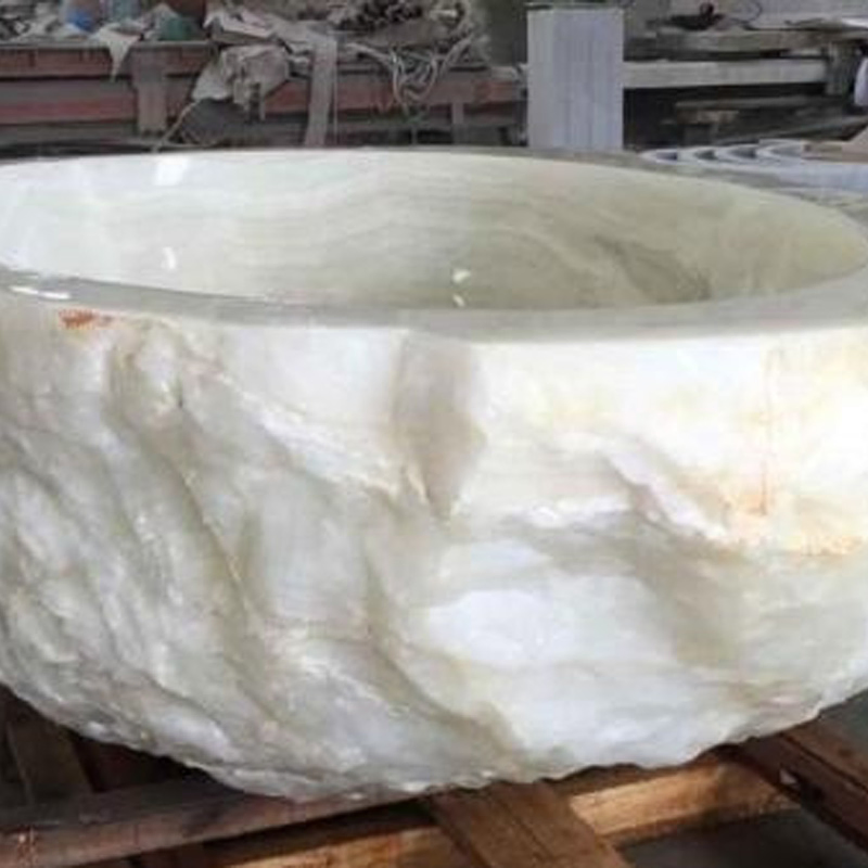Customized Luxurious Villa White Crystal Rosa Quartz Amethyst Green Marble Stone Bathtub