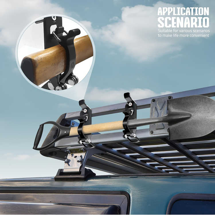 Yh3651 New Condition Quick Release Axe Holder Mount Shovel Roof Rack Wall Mounting Brackets off-Road Camping Car Accessories New