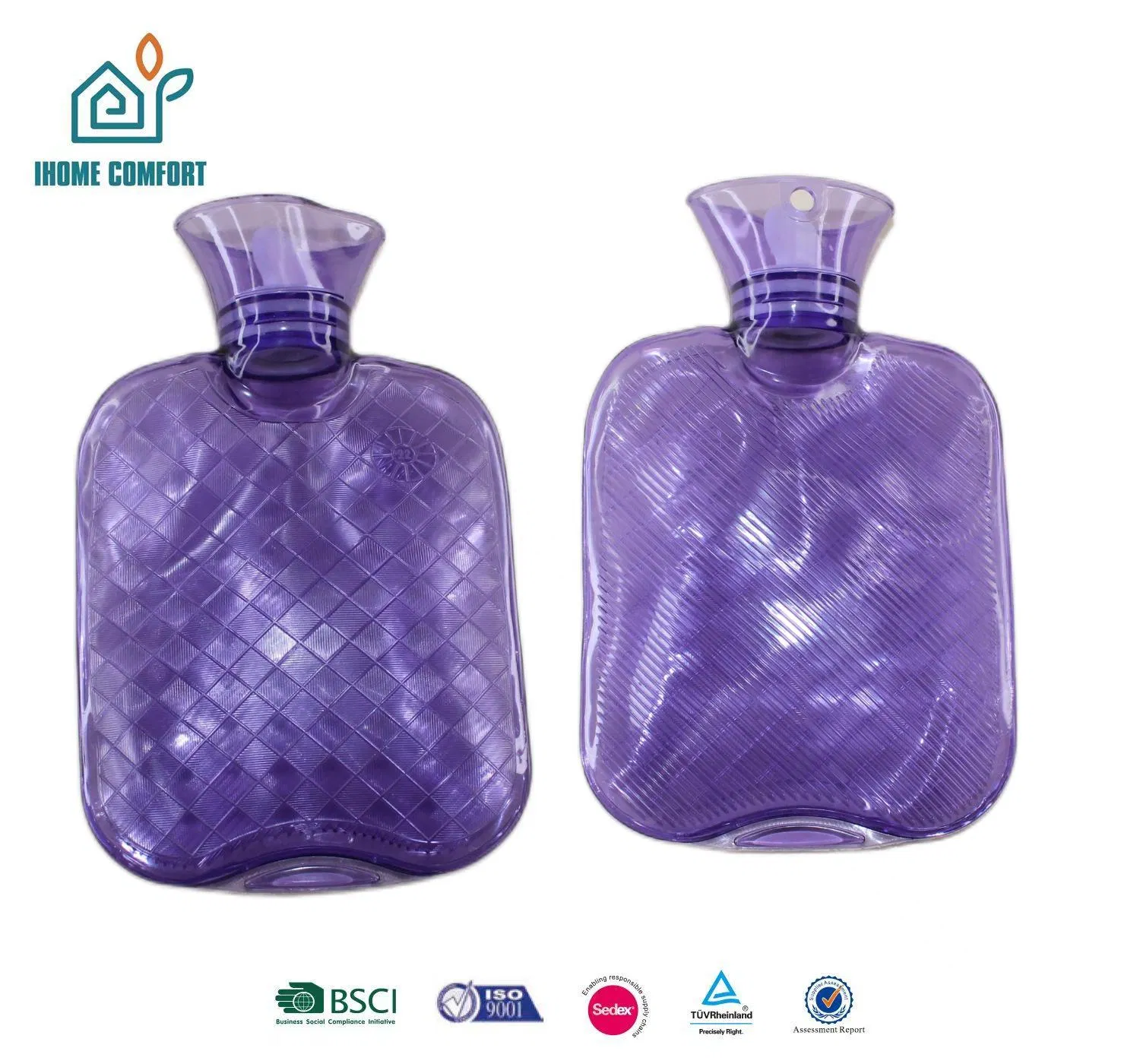 Custom Hot Selling Wholesale Diamond Twill PVC Mini Hot-Water Hot Water Bottle Bag and Cold