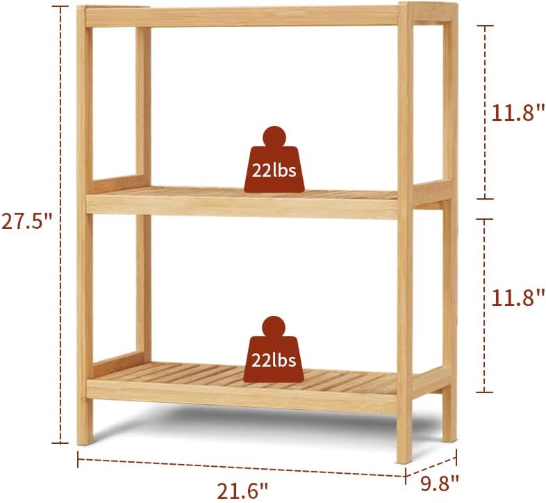 Bathroom Shelf Bamboo Shelf Living Room Shelf Bamboo Multi-Layer Storage Shelf