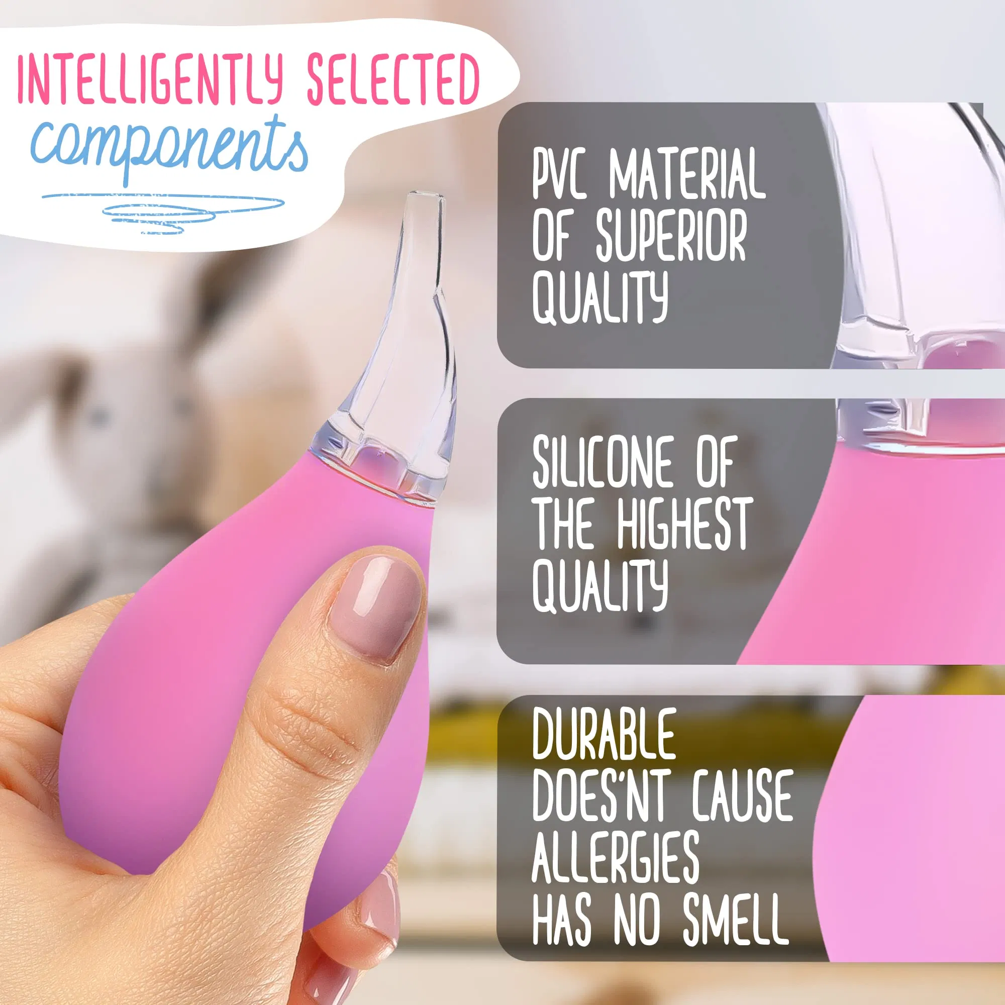 Infant Suction Nose Baby Ear Cleaner Toddler Food Medicine Dispenser Nasal Aspirator