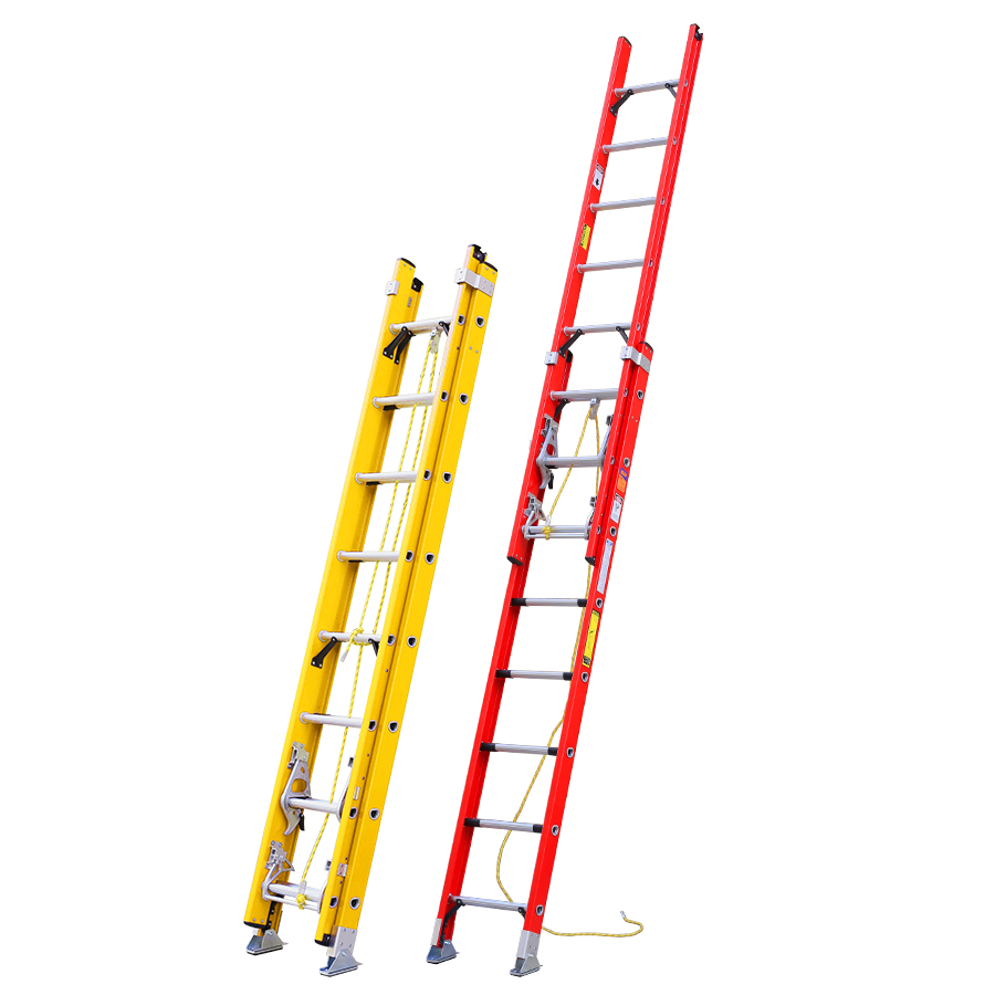 Lightweight Electric Extension Fire Escape Fiberglass Telescopic Step Ladder