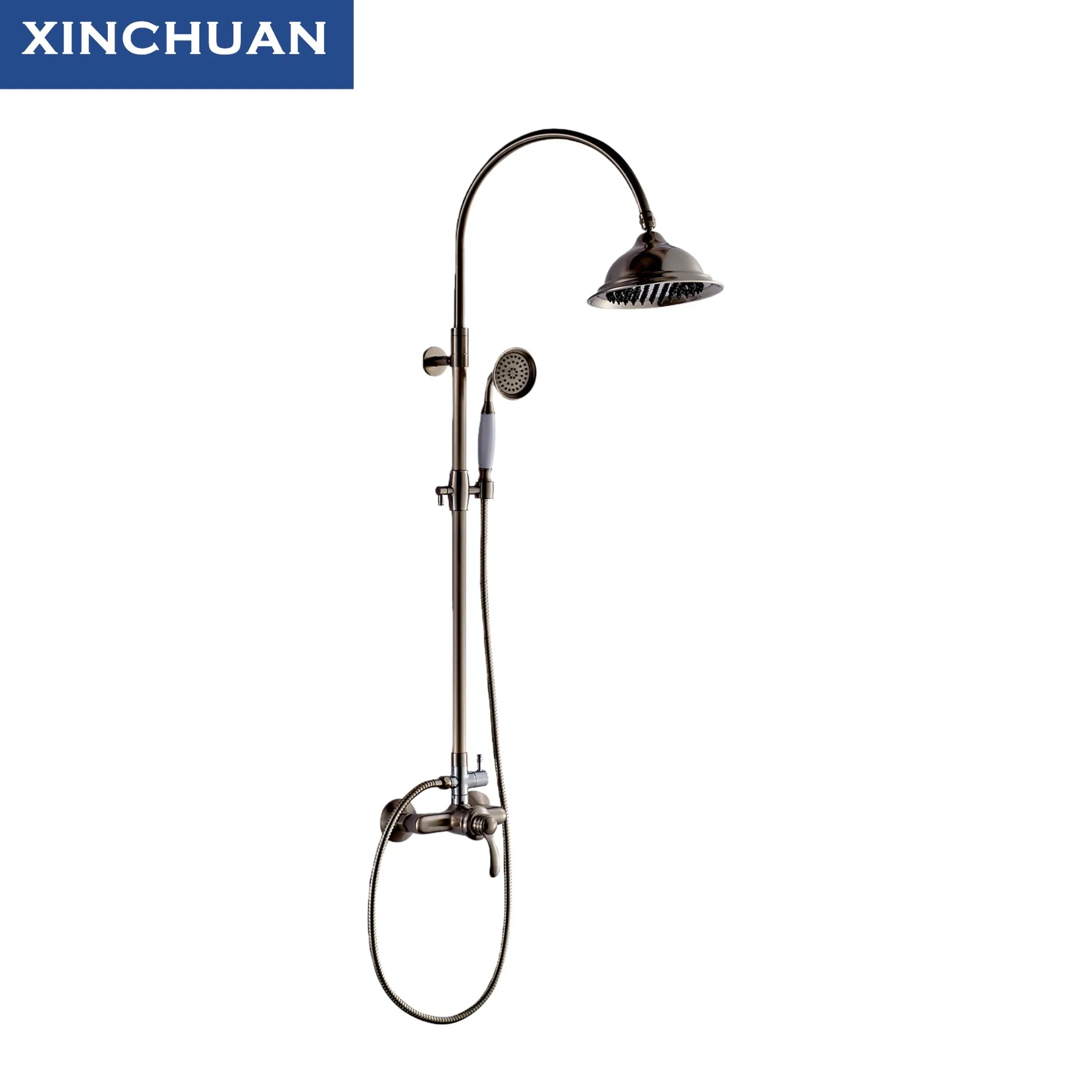 Modern Single Handle Brass Shower System Bathtub Mixer Tap with Hand Shower Holder