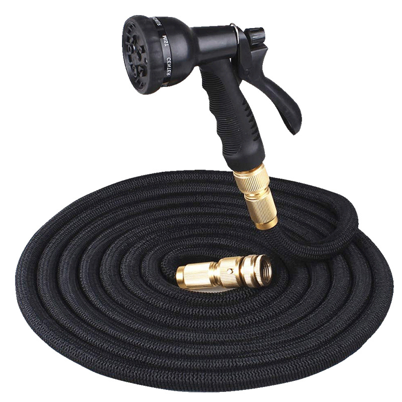Multi-Length Expandable Garden Water Hose (Latex Inner) with Adjustable Nozzle