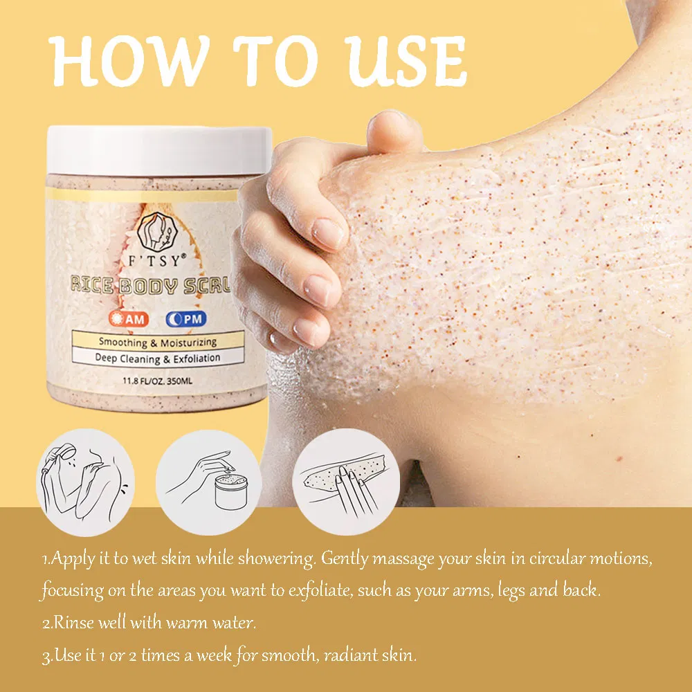Factory Price Exloliating Deep Cleaning Bath Sugar Rice Body Scrub