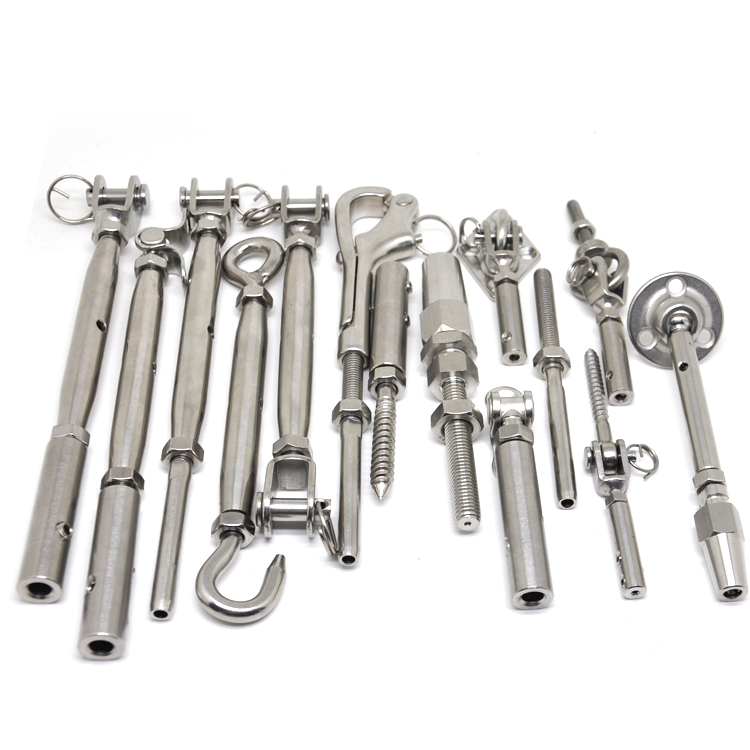 Stainless Steel Tension Post End Hardware Fork Stud Eye Shank Ball Cable Wire Rope Railing Fitting