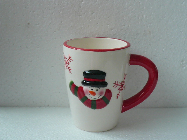 Cheap Price 3D Snowman Shaped Artistic Ceramic Mug for Kids
