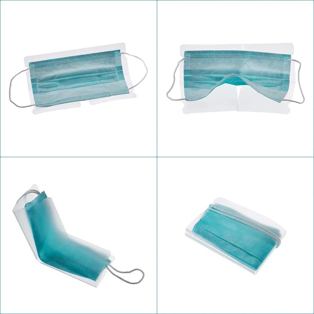 Dust Proof Plastic Folding Face Mask Storage Bag Clip