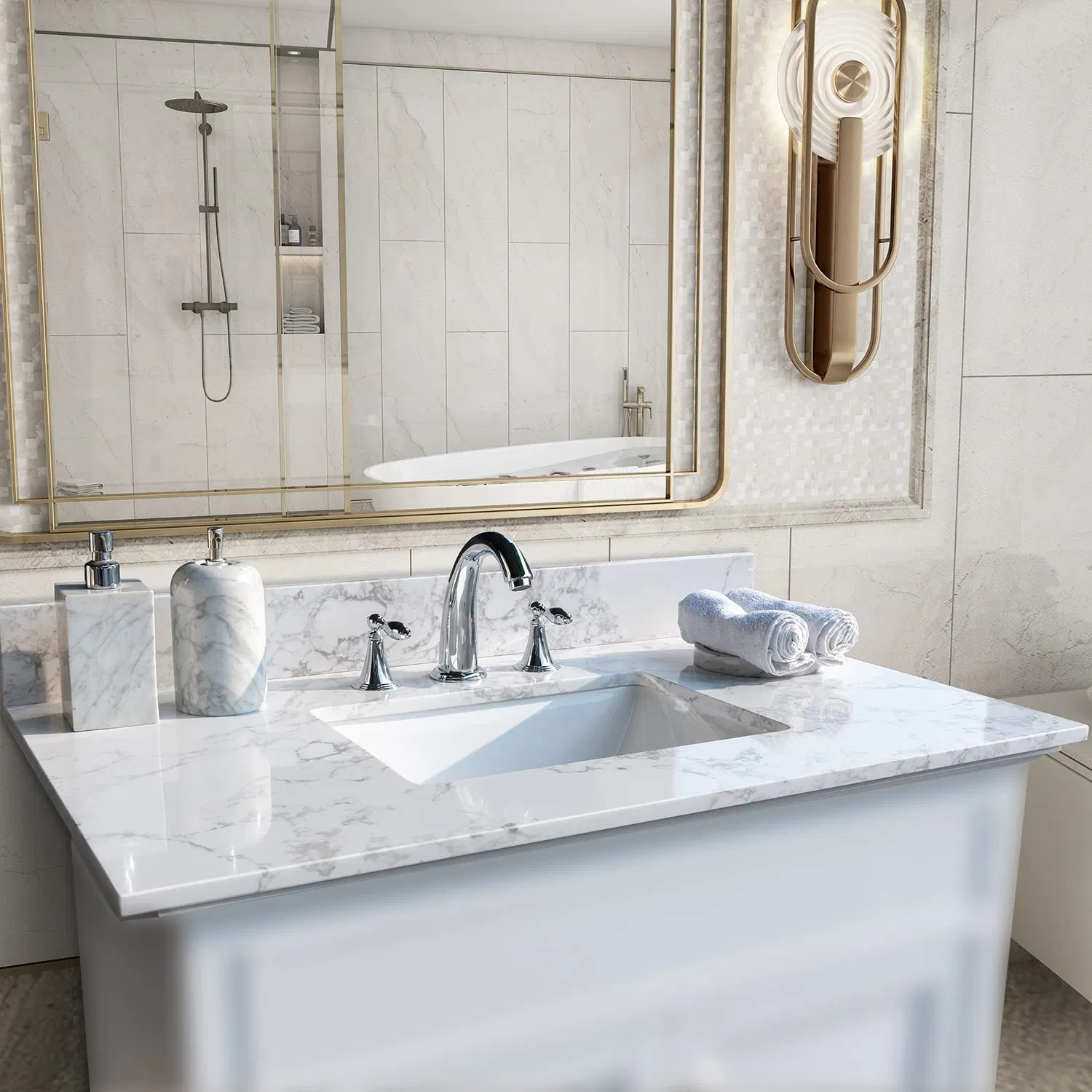 Natural Color Natural Looking Silica Free Quartz Slab, Practical for Custom Designs