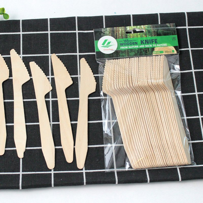 Compost Disposable Cutlery 165mm Luxury Wooden Knife