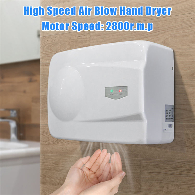 High-Speed Automatic Electric Hand Dryer: Infrared Sensor Operated, Efficient ABS Construction, Hot Air 60º C, 1500W Power, Wall Mounted