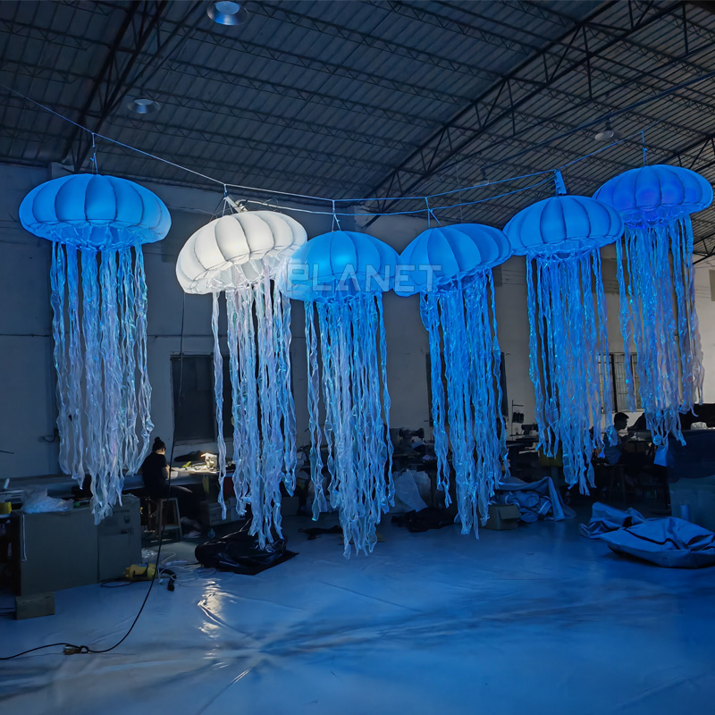 Hanging Colorful LED Wedding Event Inflatable Jellyfish Balloon for Decoration
