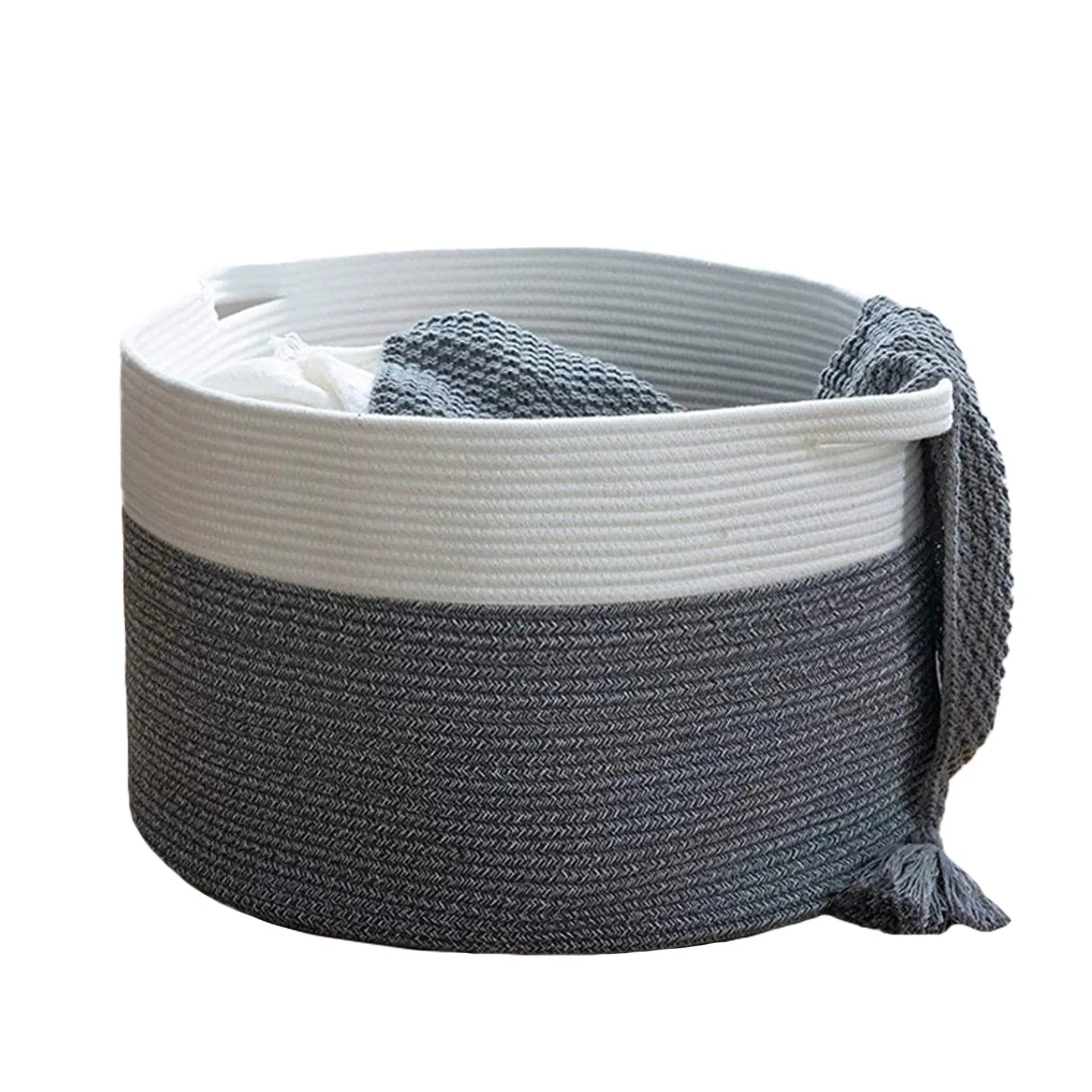 Hot Selling Woven Storage Basket Laundry Hamper Foldable Toys Storage Organizer Basket