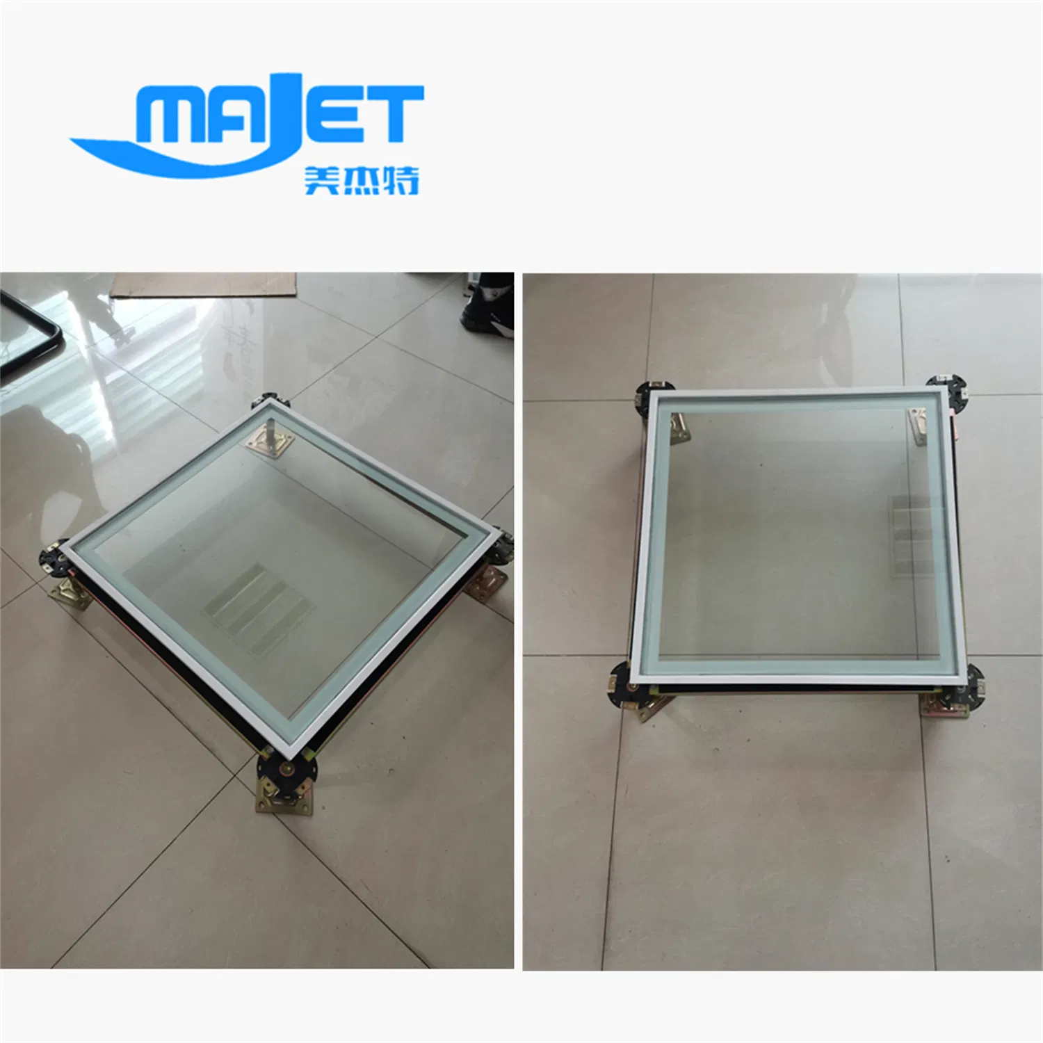 Прозрачная стеклянная панель для фальшпола 600x600 мм