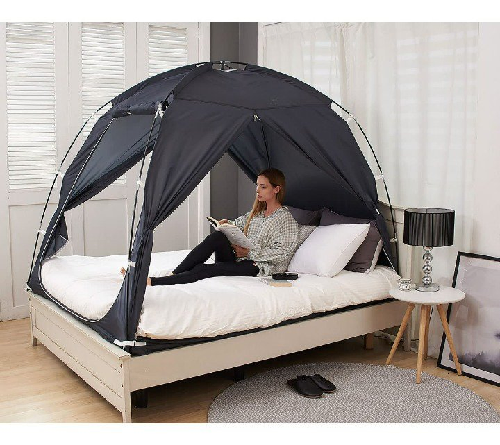 Floorless Indoor Privacy Tent Bed Cozy Sleep Queen Bed Mosquito Net