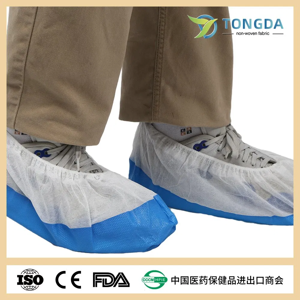 Medical PP CPE PE SMS Protective Disposable Anti-Static Anti Slip Nonskid Shoe Cover