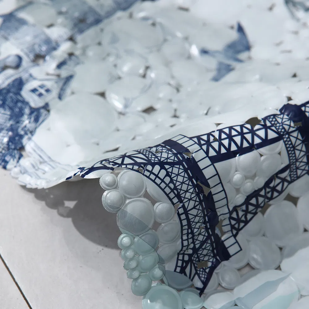 Underwater World Anti-Slip Suction Bathroom Mat Customized Pattern Waterproof PVC Bath Mat