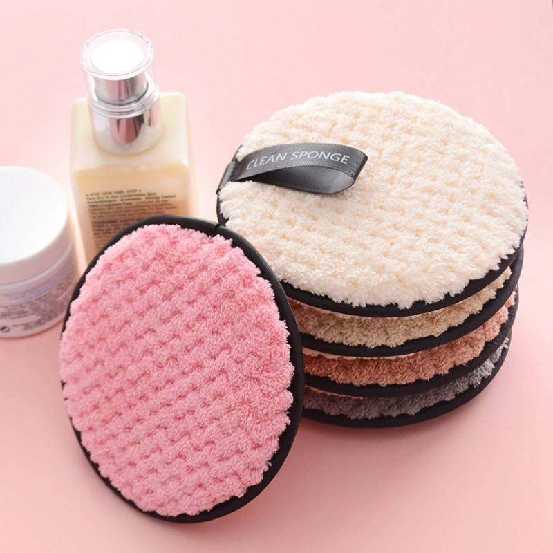 Eco-Friendly Women Face Cleaning Soft Microfiber Reusable Makeup Remover Cleansing Pads