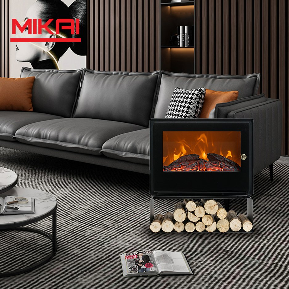 Home Decorative Fireplaces Device Heat Tempered Glass Anti-Fire Fire Place Fireproof Freestanding Fireplaces