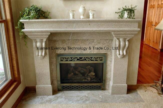 White Marble Stone/Limestone/Travertine Fireplace Mantel/Fireplace with Good Carving