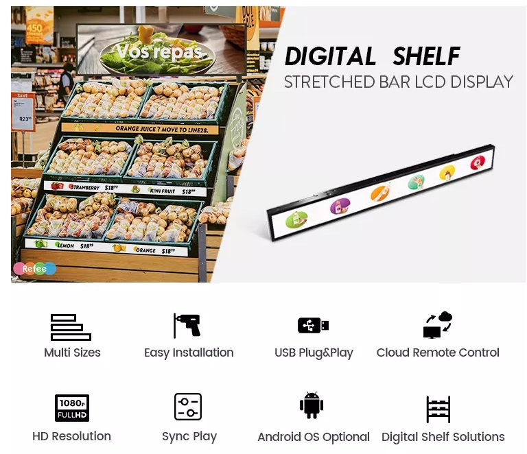 Сенсорный дисплей для супермаркета, Android, рекламный
