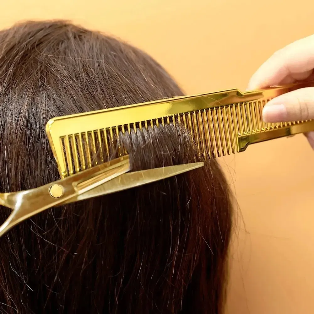 14PCS Professional Gold Hair Cutting Tools Barber Kit Duster Beard Brush Hair Combs Brush Clipper Men Haircut Set for Barber